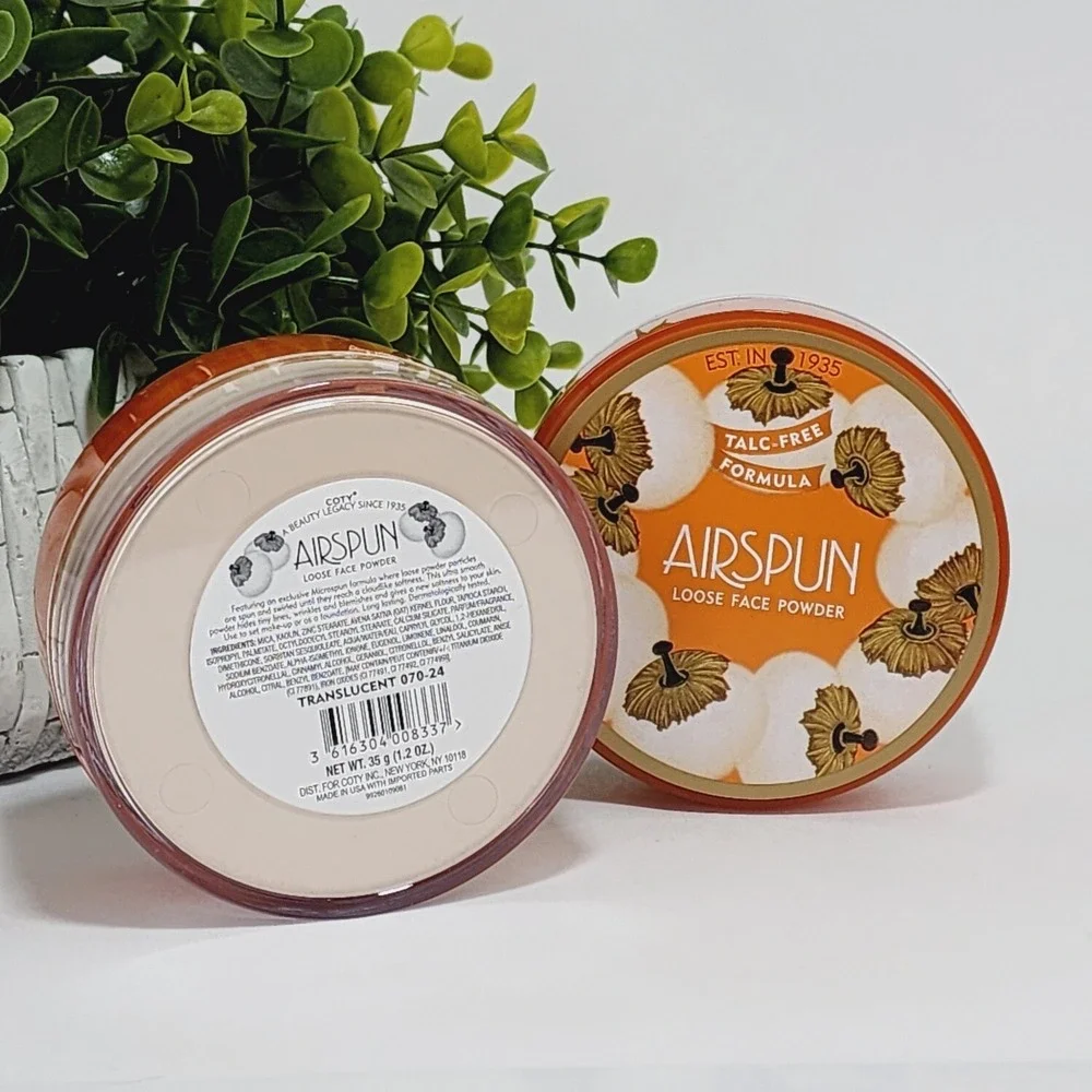 Coty Airspun Loose Face Powder Translucent tone Talc-Free 1.2 oz 070-24 Lot of 2